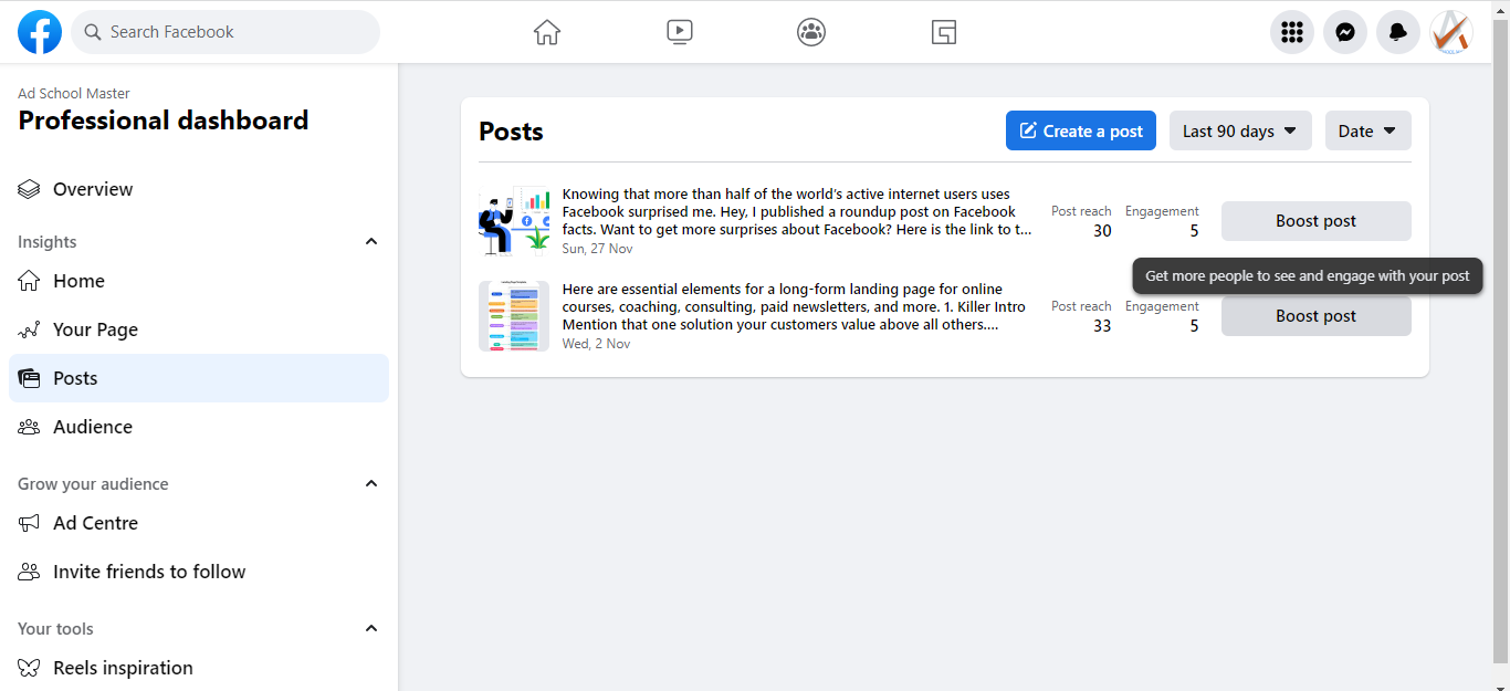 Boost the best performing post