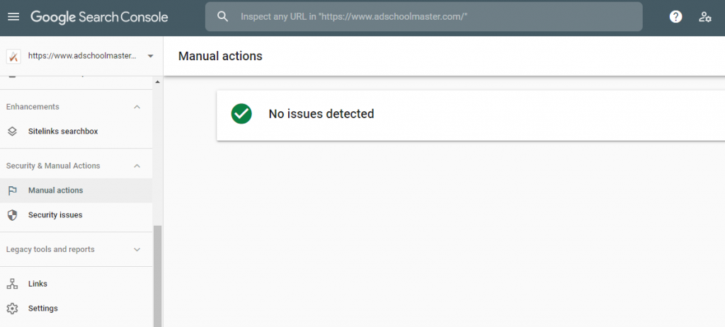 manual actions in search console
