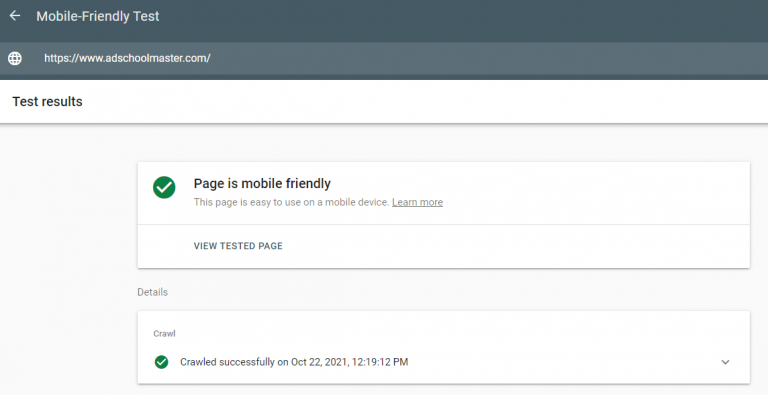 Mobile-friendly test