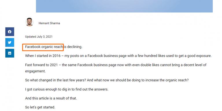 facebook organic reach