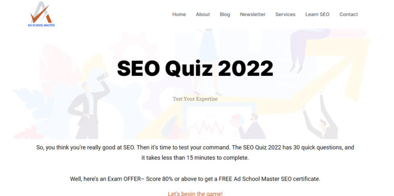 seo quiz adschoolmaster