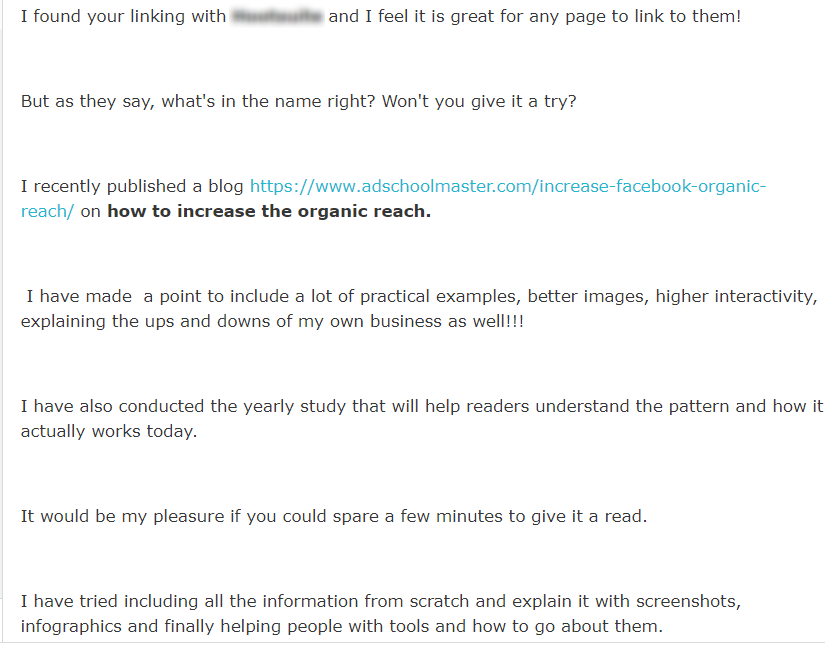 Asking for link replacement
