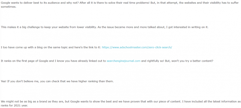 Emails to people linking to competitors