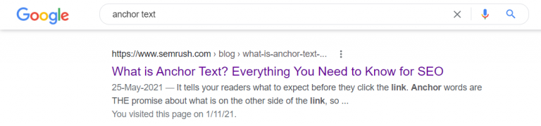 anchor text title tag