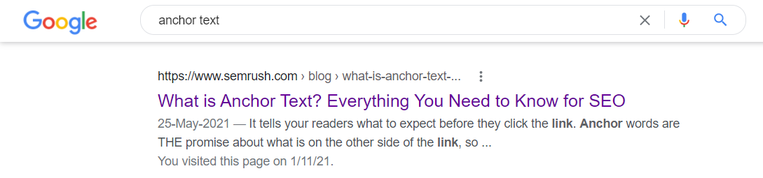 anchor text title tag