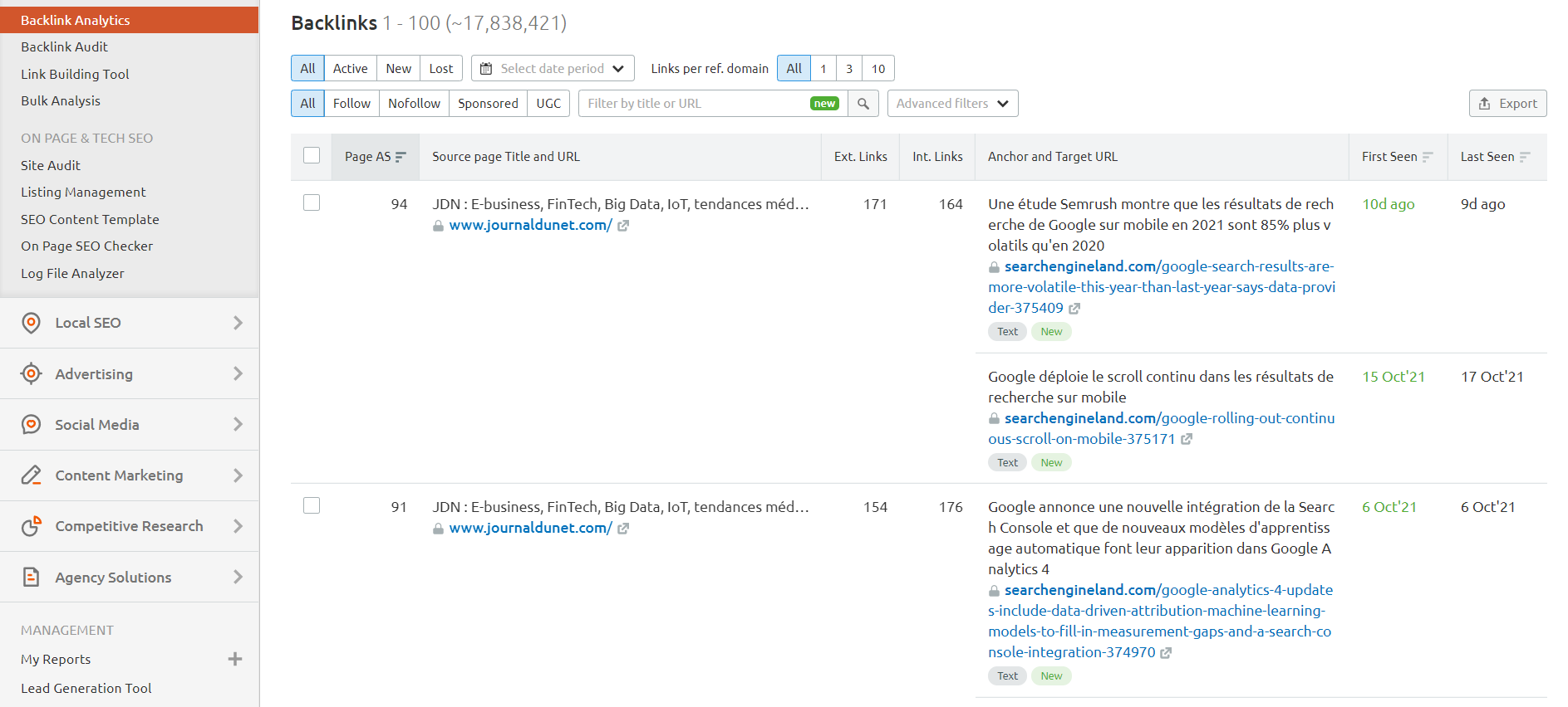 backlink analysis