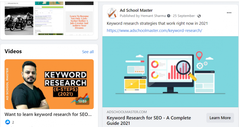 content promotion on Facebook