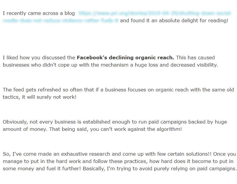 praising your competitor's blog
