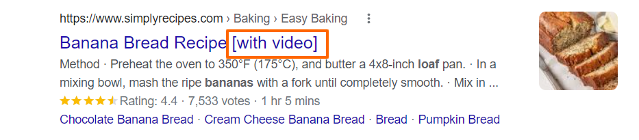 Title tag showing video in bracket